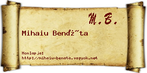 Mihaiu Benáta névjegykártya